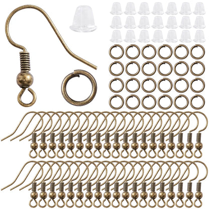 300Pc Hypoallergenic Earring Hooks Kit With Clear Backs - Smarsty