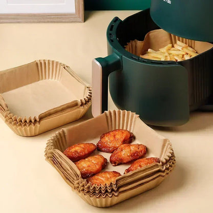 Air Fryer Disposable Baking Paper Mats 50/100PCS Nonstick Absorbent Design - Smarsty