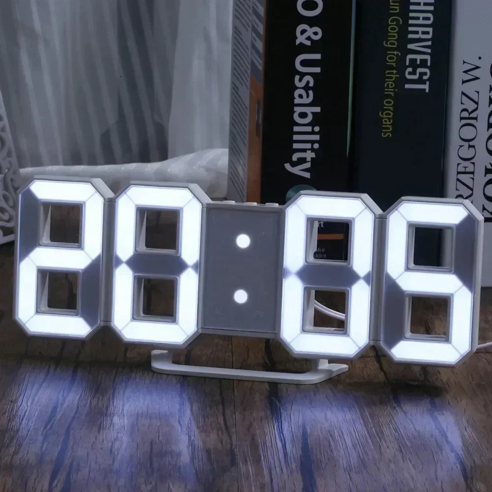 3D LED Digital Alarm Clock with Date and Temperature - Smarsty