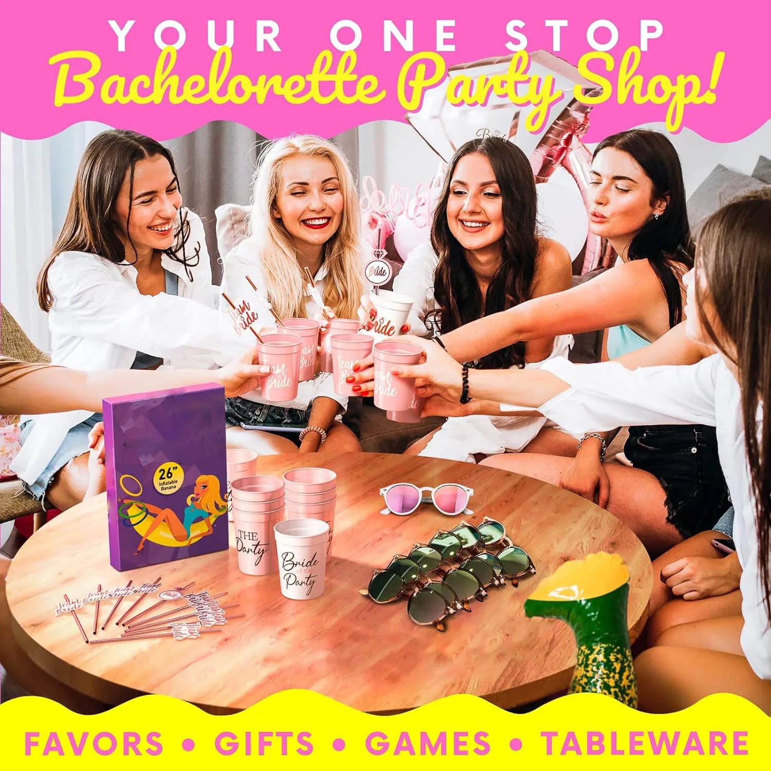 Team Bride Plastic Drinking Cups for Bachelorette Party - Smarsty