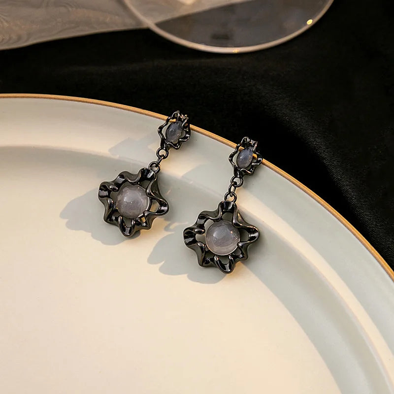 Gothic Black Cross Drop Earrings for Punk Fashion Lovers - Smarsty