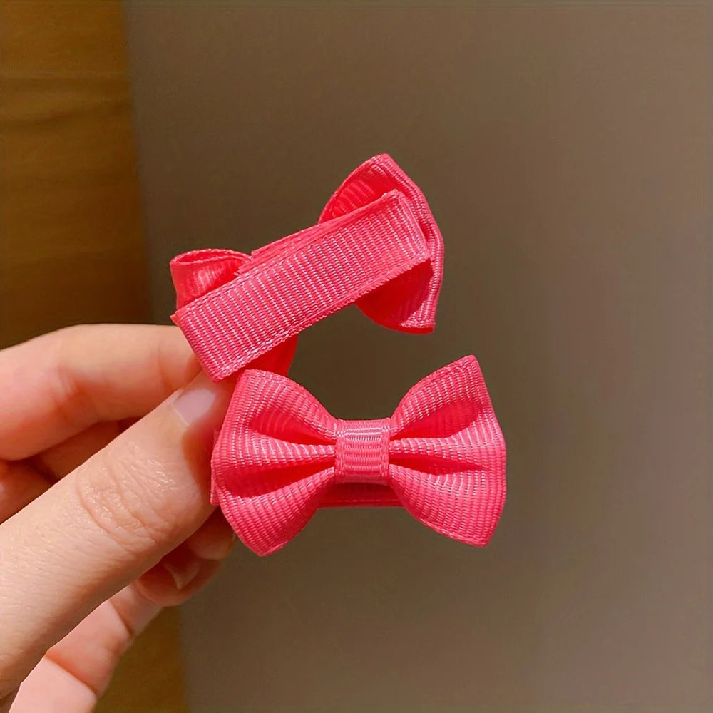 Colorful Bow Hairpins For Little Girls Gentle Holders - Smarsty