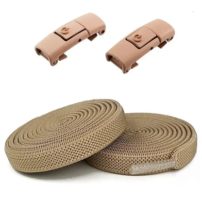 2Pairs Without Ties Elastic Laces No Tie Shoe Laces Press Lock Shoelaces Sneaker Kids Adult 8MM Widened Flat Shoelace for Shoes