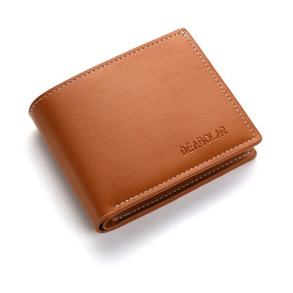 Pu Leather Men Short Wallet Thin Style Folding Young Men Credit Card Holder Wallet - Smarsty