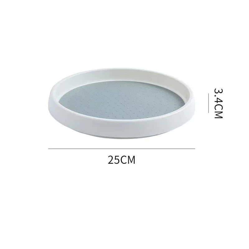 360 Degree Rotating Spice Organizer Non-Slip Turntable Shelf Storage Tray for Kitchen Cabinet Condiment Pantry Space Saver