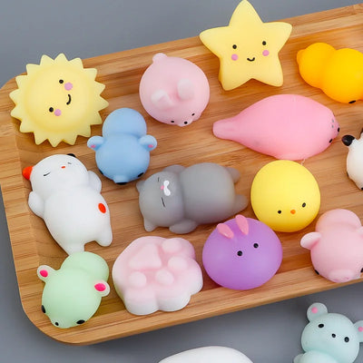 50-5PCS Mochi Squishies Kawaii Anima Squishy Toys For Kids Antistress Ball Squeeze Party Favors Stress Relief Toys For Birthday - Smarsty