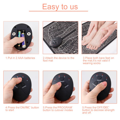 Electric Foot Massager Pad for Sore Feet Relief - Smarsty