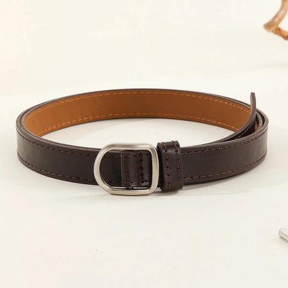 Unisex PU Leather Casual Belt with Perforated Design - Smarsty