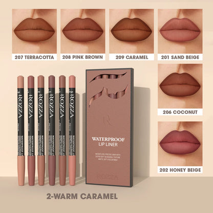 Rozza Waterproof Lip Liner Pencil Set for Long Lasting Wear - Smarsty