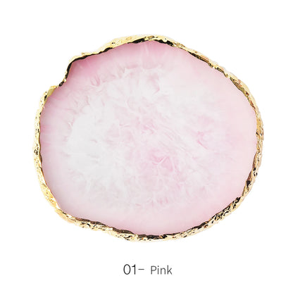 Round Resin Agate Stone Nail Art Palette for Easy Mixing - Smarsty