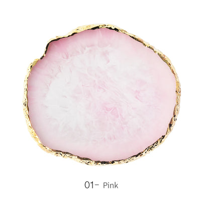 Round Resin Agate Nail Art Palette for Easy Mixing - Smarsty