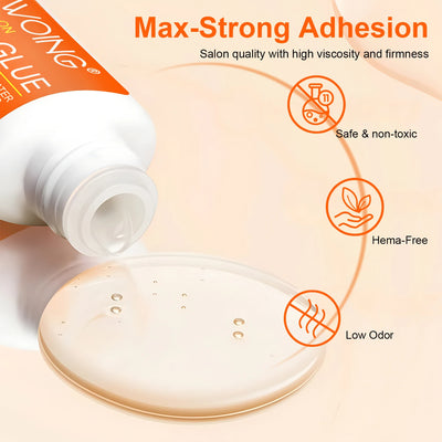Twoing Waterproof Liquid Nail Adhesive,Long-Lasting & Fast-Drying, Formaldehyde-Free, Compatible with Acrylic Nails Fake Nails - Smarsty