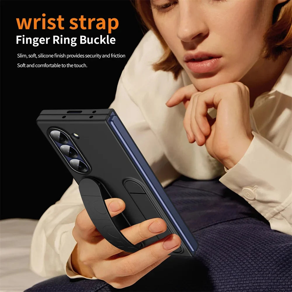 Premium Galaxy Z Fold Hand Strap Case With Folding Stand - Smarsty