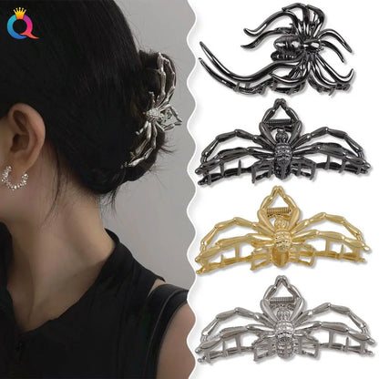 Gothic Spider Pearl Metal Hair Claw Clip Strong Hold - Smarsty