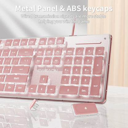Silent All Metal 104 Key Keyboard For Office And Gaming