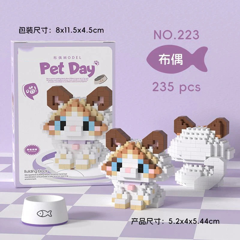 Animal Small Particle Dog Cat  Mini Building Blocks DIY Assembly Brick Sets Educational Toys for Kid 10 To 12 Year Birthday Gift