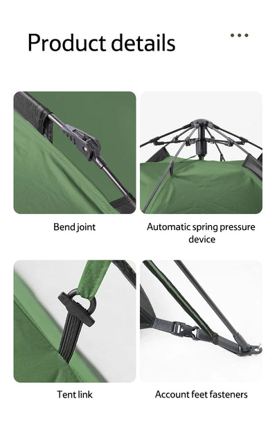 Naturehike Camping Automatic Tent One Touch Waterproof Roof Top Tents Double Door 3 Person Tent Outdoor Beach Fish Shelter Tent by Smarsty