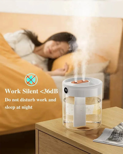 Quiet Dual Spray Humidifier with LED Display - Smarsty