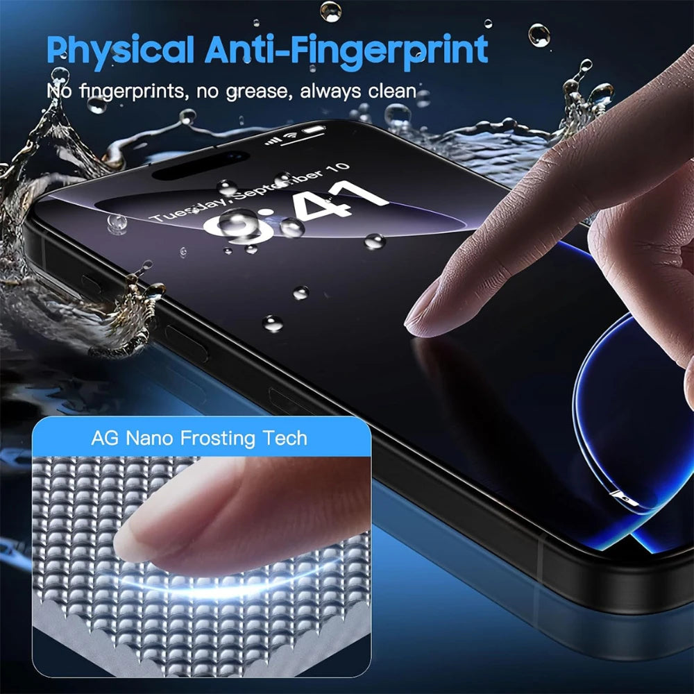 NNBILI 3Pack Oleophobic Coating Dust Free Easy Installation Matte Screen Protector For iPhone 16 14 13 12 11 15 17 Pro Max Glass - Smarsty