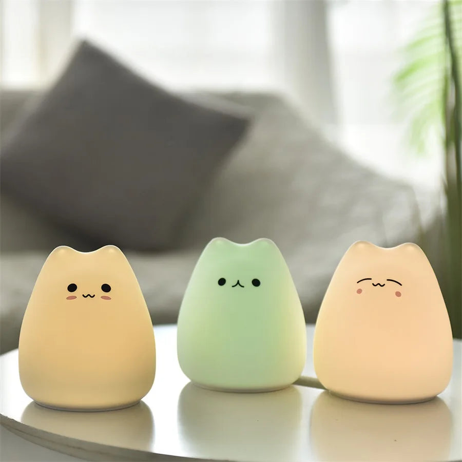 Cute Cat Night Light with Touch Sensor for Kids - Smarsty