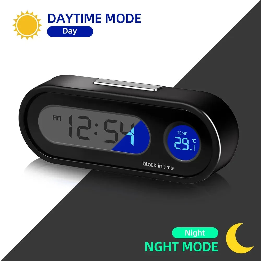 Car Dashboard Clock With Digital Thermometer And Display - Smarsty