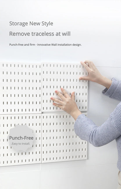New DIY Pegboard Accessories Hanging Shelf Storage Hooks Wall Organizer No Punching Crafts Organization For Garage Kitchen Room