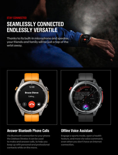 Zeblaze Stratos 4 GPS Smart Watch with AMOLED Display - Smarsty