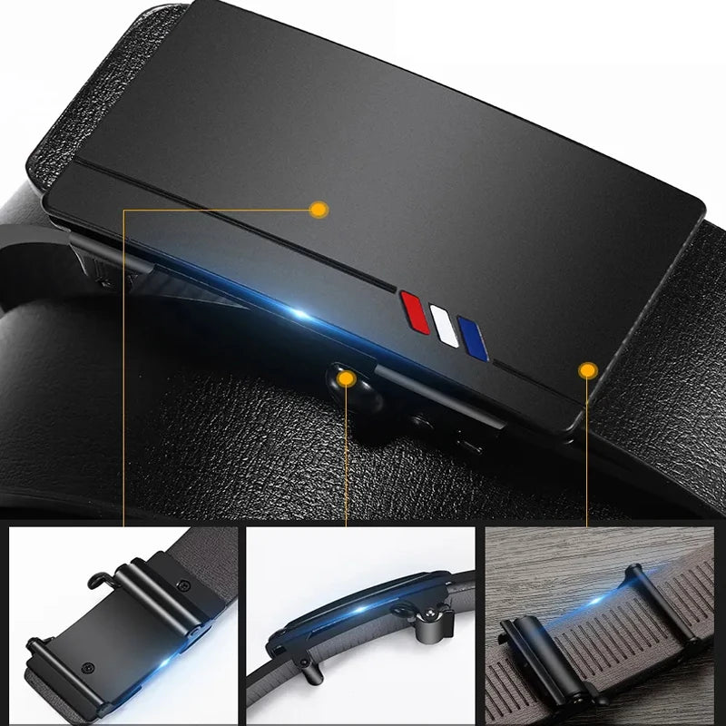 Mens Casual Automatic Buckle Belt High Quality Toothless Design - Smarsty
