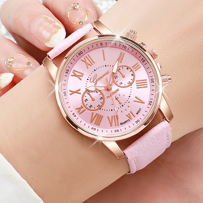 Fashionable Women's Quartz Watches with Leather Band - Smarsty