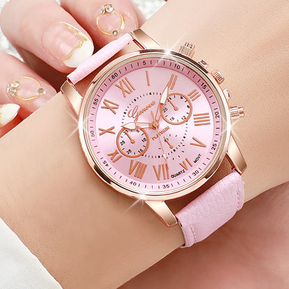 Fashionable Women's Quartz Watches with Leather Band - Smarsty