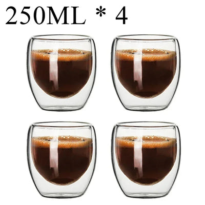 Double Wall Borosilicate Glass Mug Set for Hot Drinks - Smarsty