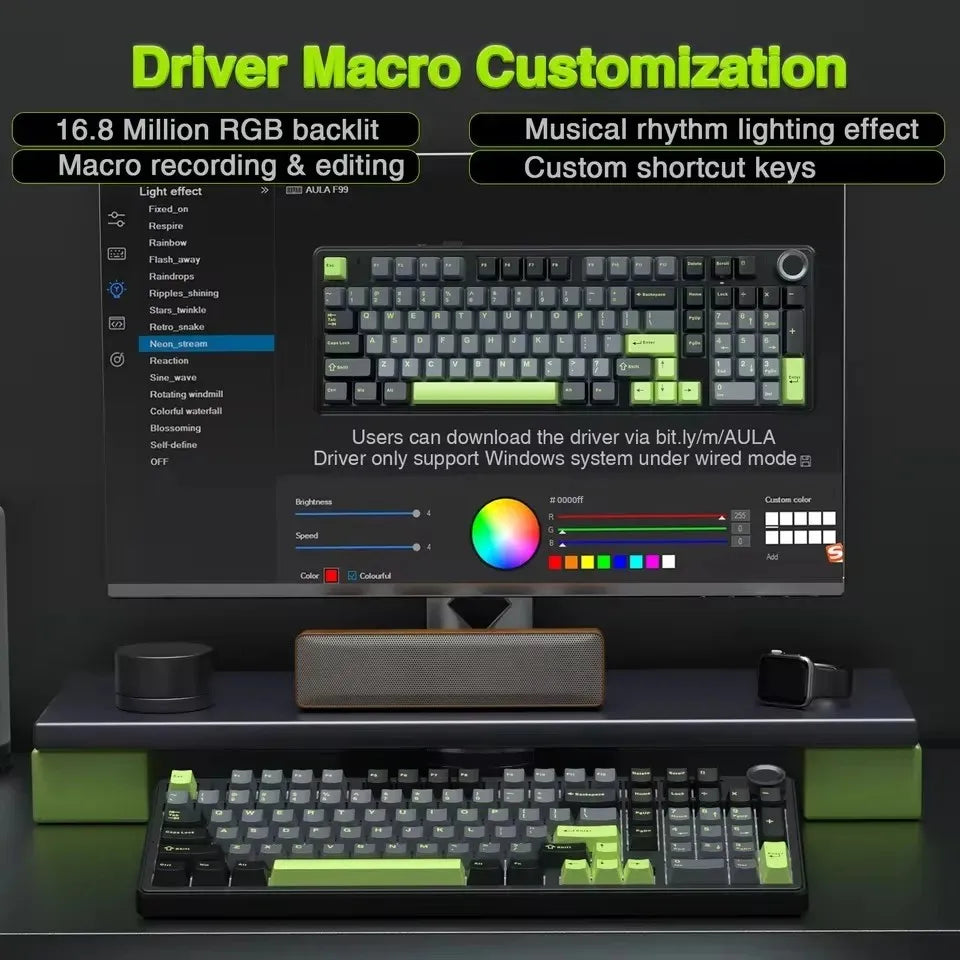 Gaming Mechanical Keyboard With Wireless Three Mode