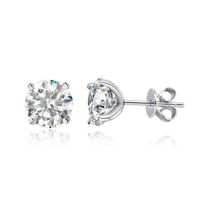 GRA Certified Moissanite Stud Earrings Sterling Silver - Smarsty