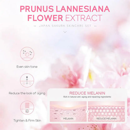 5/3pcs/Set Sakura Skin Care Sets Face Cream Serum Toner Facial Cleanser Sunscreen Eye Cream Gift Box Face Skin Care Set Product - Smarsty