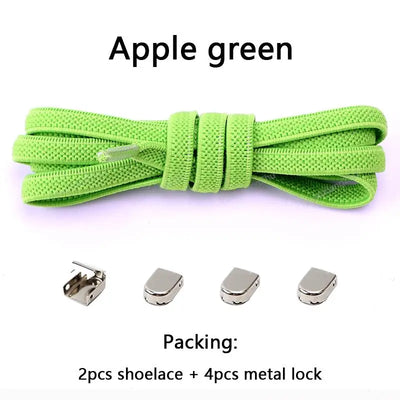 No tie Shoe laces Elastic laces Sneakers Flat Shoelaces without ties Quick Shoelace for Shoes Kids Adult One Size fits All Shoes - Smarsty