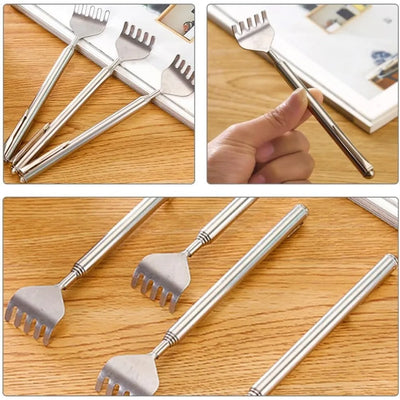 silvery Telescopic Back Scratcher,  Portable Extendable Stainless Steel  Scratchers for Men Women ，Mothers Gifts，Gifts For Men，G - Smarsty