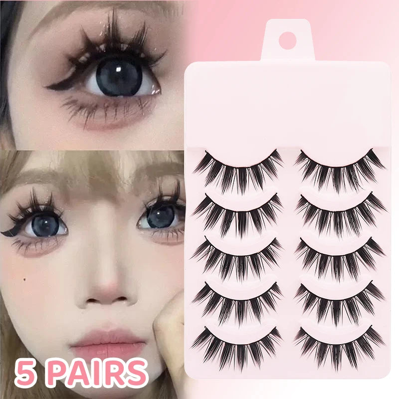 DINGSEN 5 Pairs Soft Natural Long False Eyelashes - Smarsty