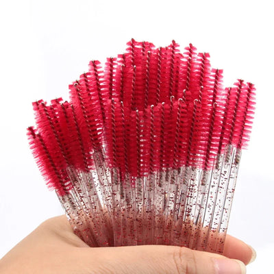 5/25/50 PCS Makeup Brushes Pink Crystal Eyelashes Brush Reusable Fake Lashes Extension Supplies False Eyelash Make up Tool Hot - Smarsty