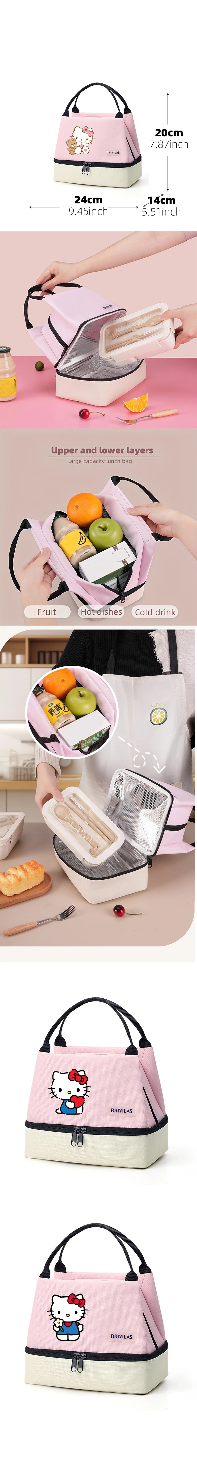 Hello Kitty Insulated Foldable Lunch Bag Portable Cooler - Smarsty