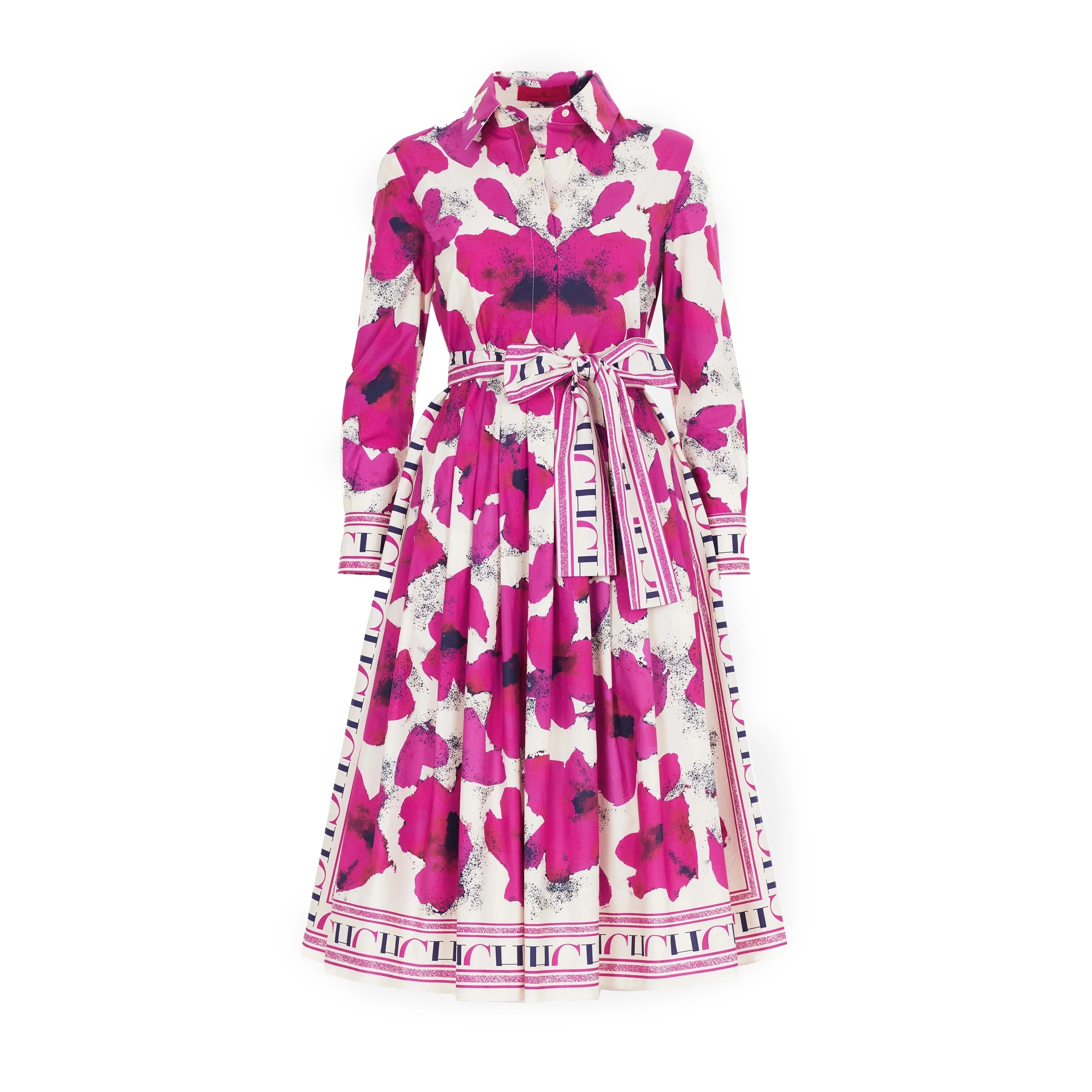 CHCH Women's Dress New Long sleeved Shirt Long Skirt Flower Print Party Dress - Smarsty