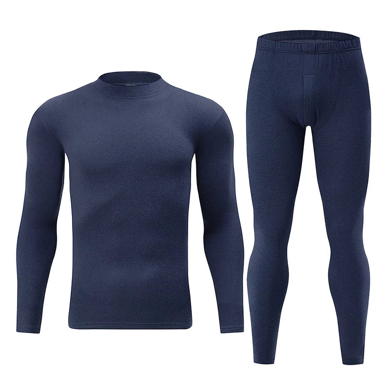 2/4 Pcs Men's Solid Color Simple Autumn And Winter Thermal Underwear Comfortable And Casual Bottoming Underwear Teenagers Pajama - Smarsty