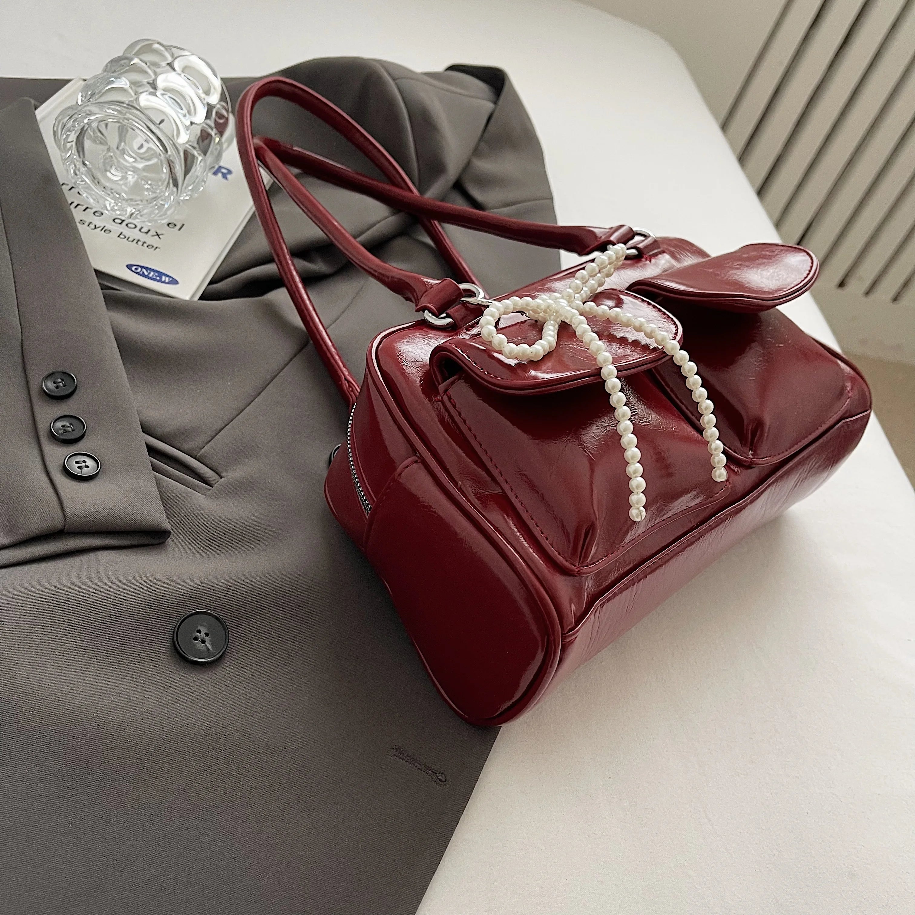 Korean Edition Underarm Bow Bag Women Versatile Shoulder Bag - Smarsty