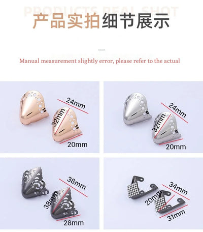Women High Heel Metal Toe Cap Wear and Tear Concealer Anti-kicking Leather Shoes Point Protector Flat Shoe Tips Cap Accessorices - Smarsty