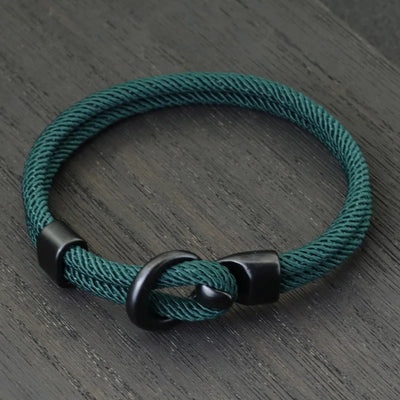 Men's Double Layer Paracord Survival Rope Bracelet Outdoor - Smarsty