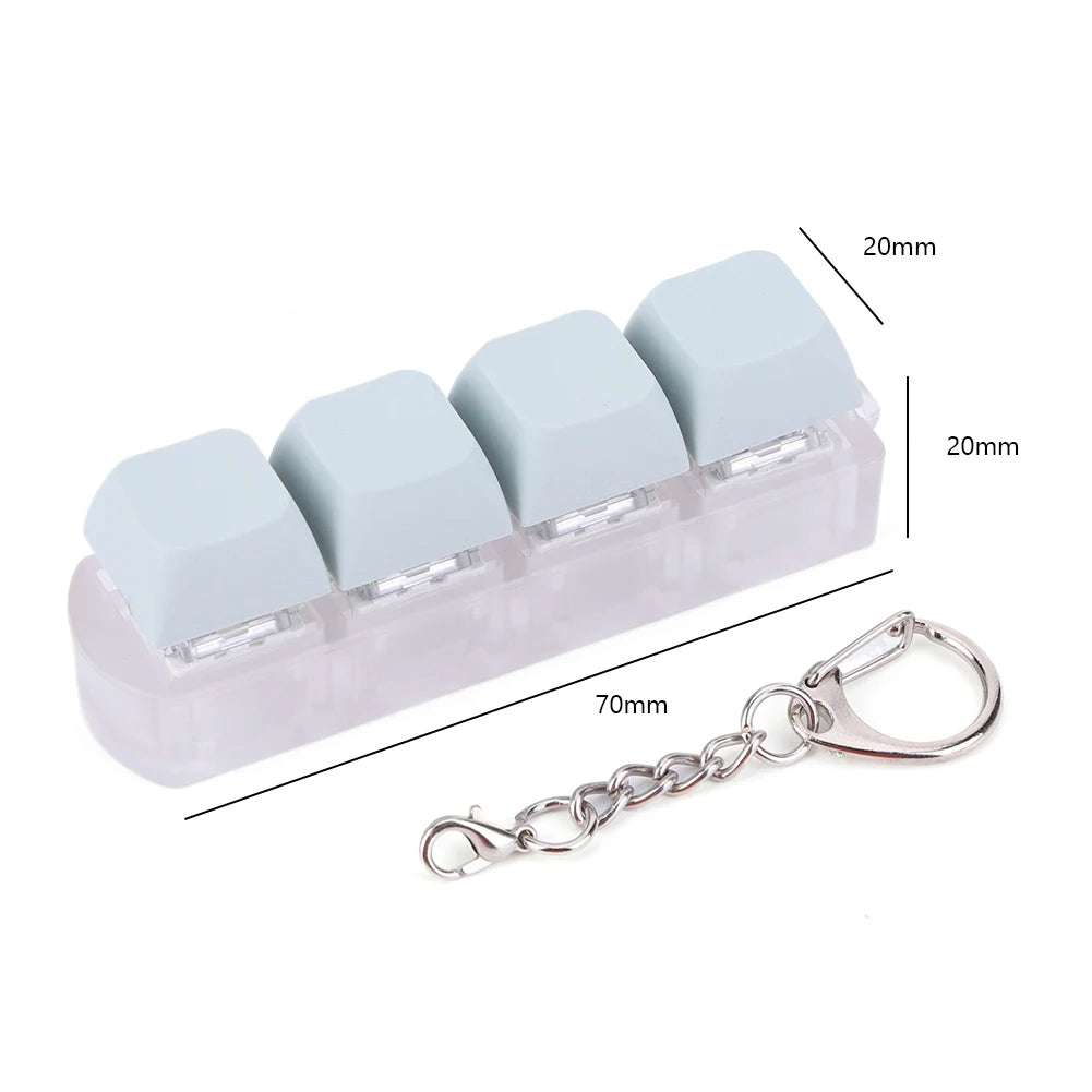 4 Keys Keyboard Keycaps Fidget Toy DIY Finger Keycaps Party Stress Relief Keyboard Caps Finger Button Fidget Decompression Toys - Smarsty