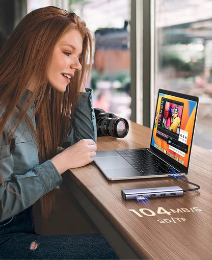 USB C Multiport Hub 4K HDMI Ethernet Dock PD100W Compact