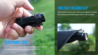 Trustfire MT10 Rechargeable LED EDC Flashlight 1000 Lumens Type USB C Charging Torch Mini 16340 Light MVB Optics with Magnet Lan