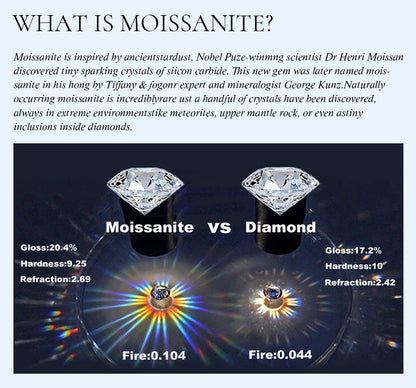 Certified D Color Moissanite Stud Earrings Gold Plated - Smarsty