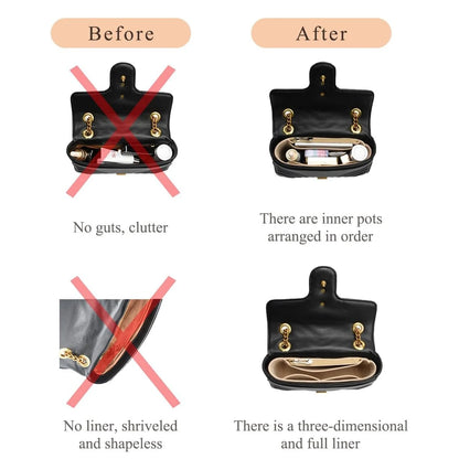 Bag Organizer for Small Tote Bag Timid Bag Storage & Finishing Inner Bag Liner Handbags Insert Organizer fit Mini Size