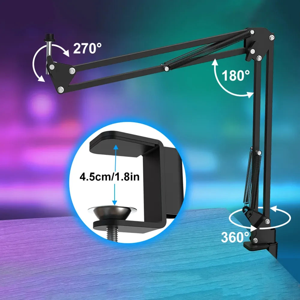 Haomuren USB Podcast Microphone Kit with Boom Arm - Smarsty